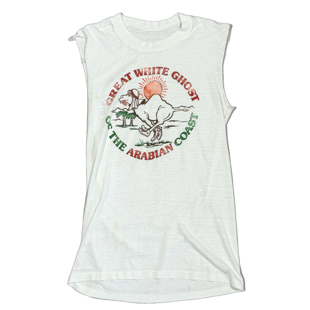 Vintage 80s Great White Ghost Of The Arabian Coast Tank Top