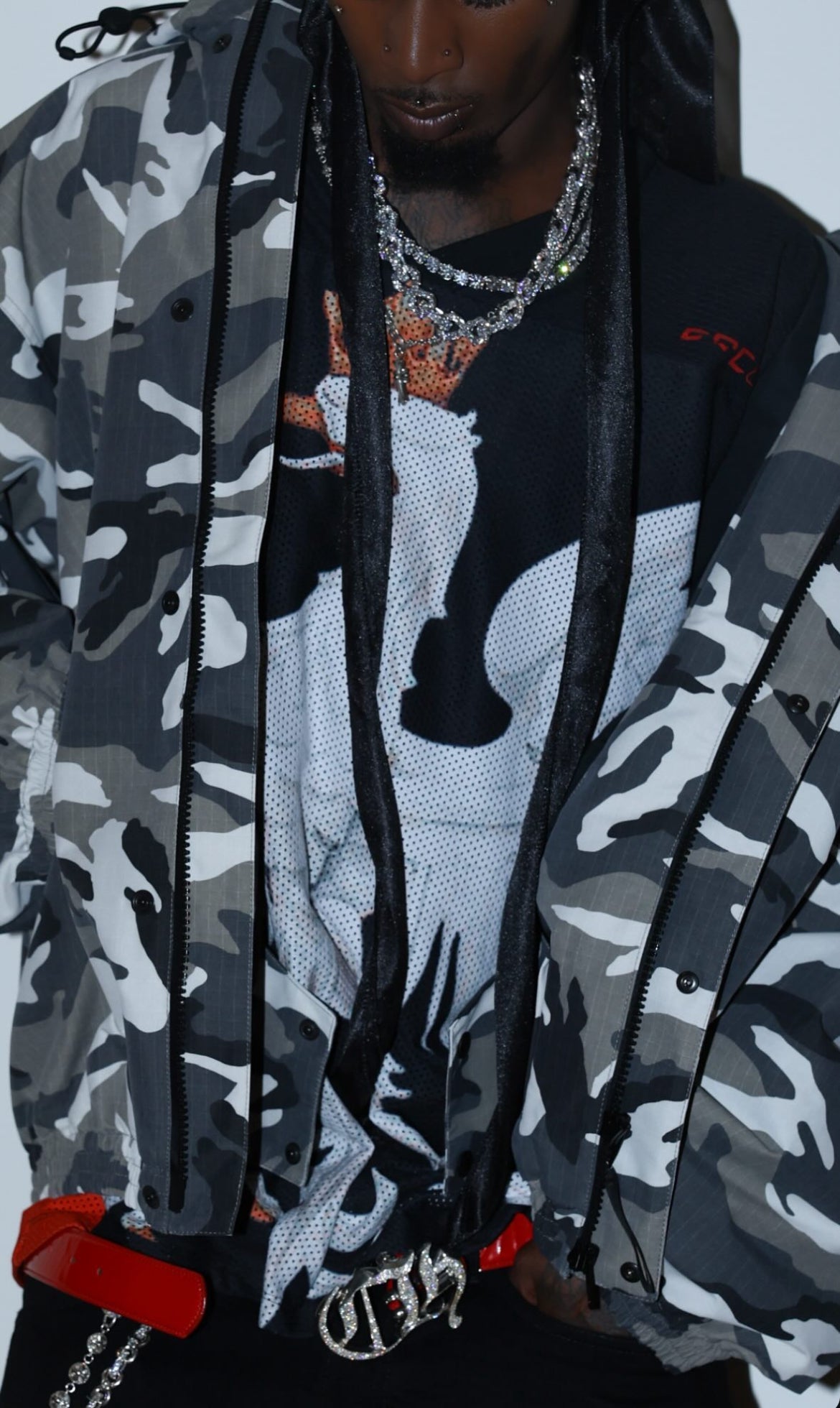 Balenciaga Fall21 Runway Snow Camo Jacket