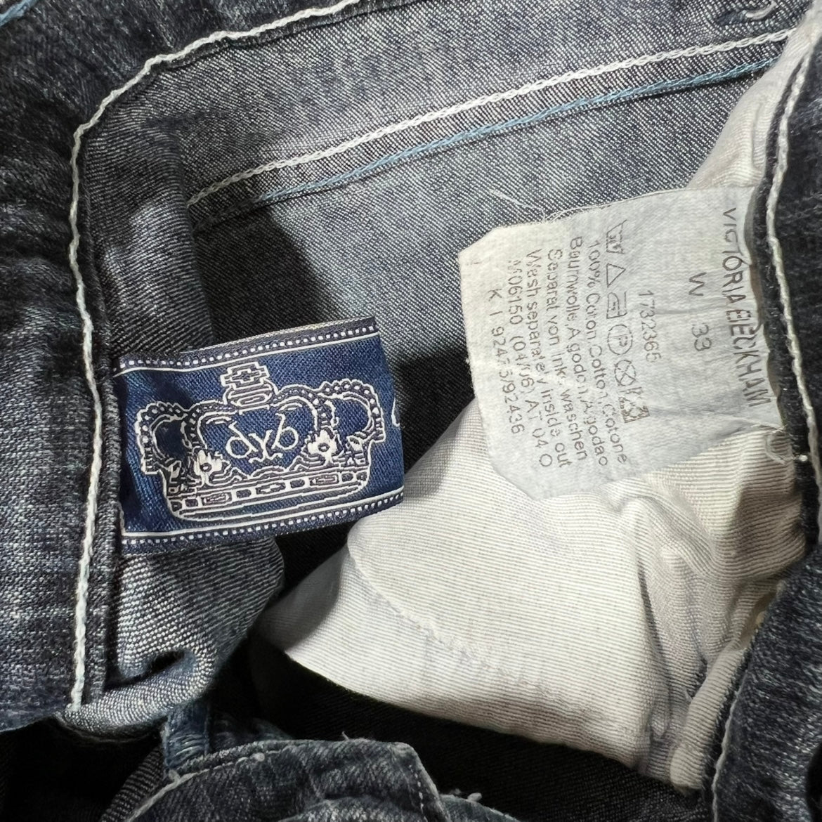 Victoria Beckham Crown Embroidered Jeans