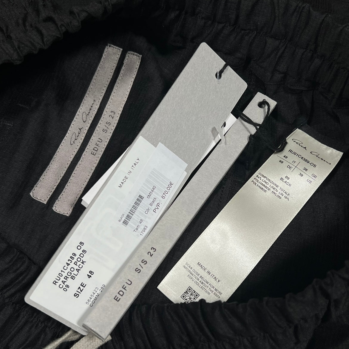 Rick Owens SS23 "Edfu" Cargo Pods Shorts