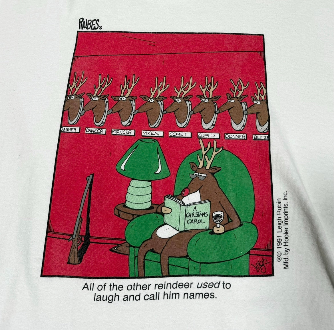 Vintage 1991 Rubes Reindeer T-Shirt