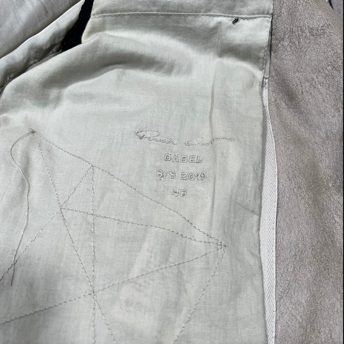 Rick Owens SS19 "Babel" Blistered Lamb Leather Bomber