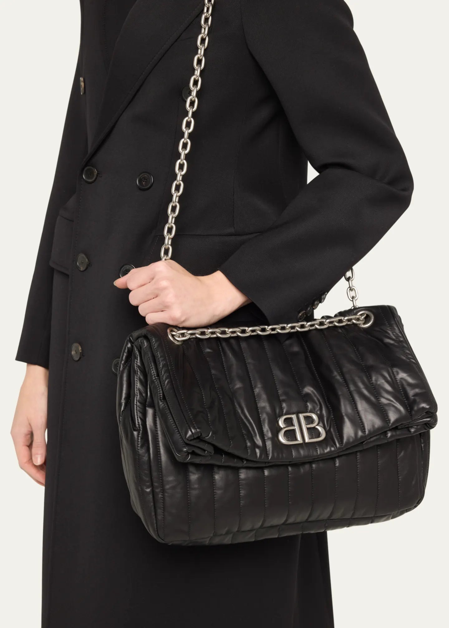 Balenciaga Medium Quilted Monaco Shoulder Bag