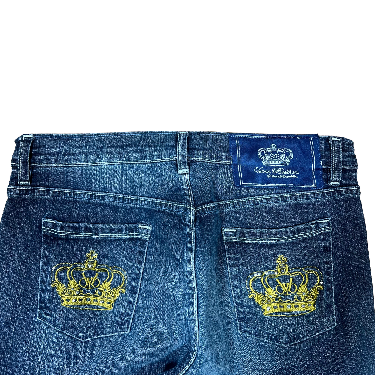 Victoria Beckham Crown Embroidered Jeans