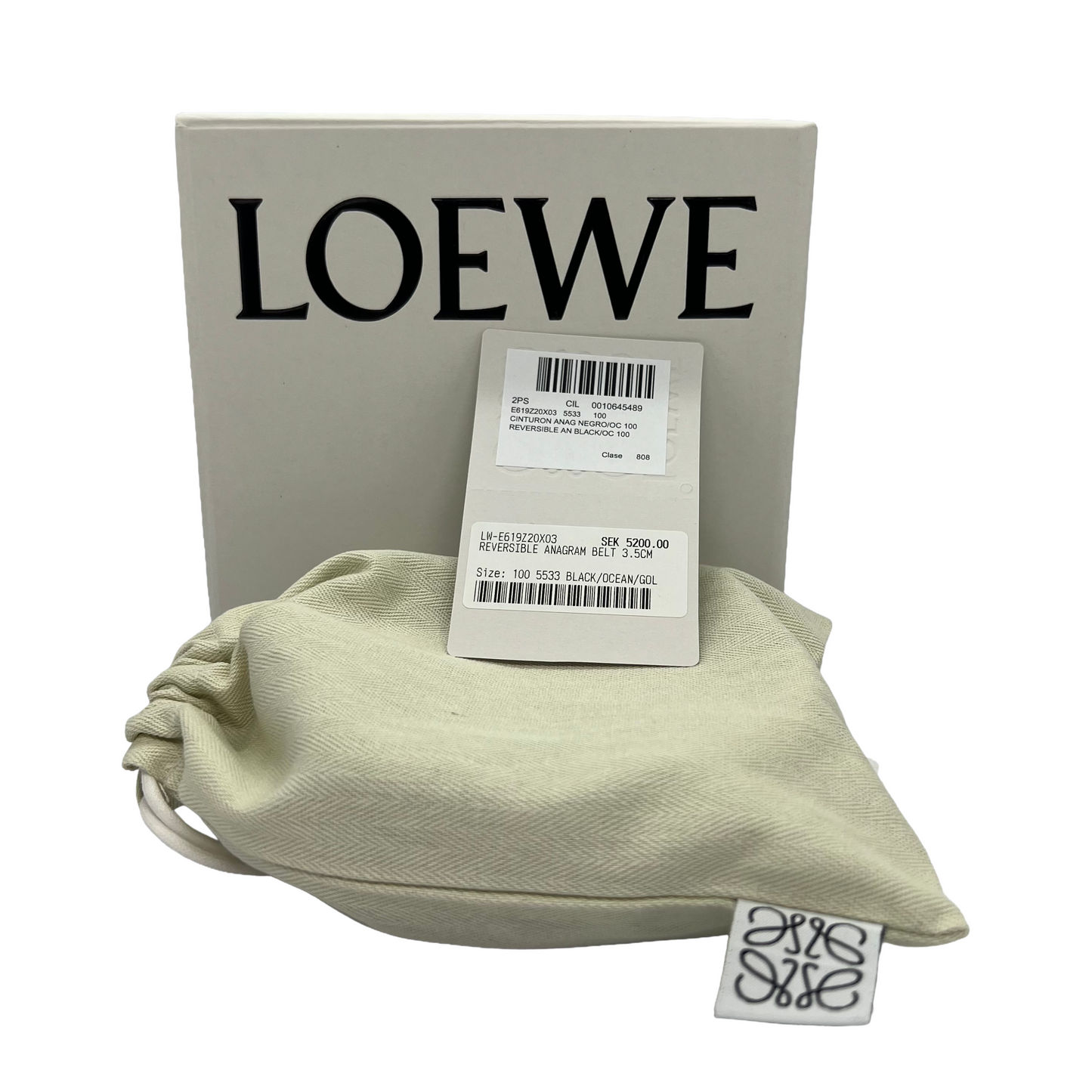 Loewe Gold Reversible Anagram Belt