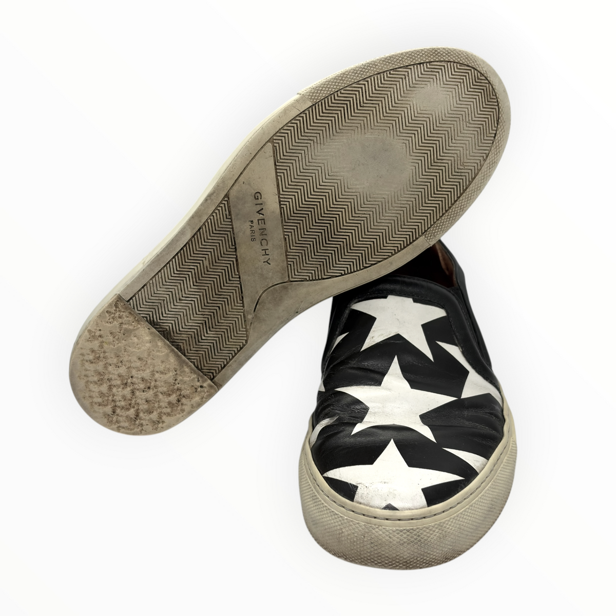Givenchy Star Print Leather Slip-On Sneakers