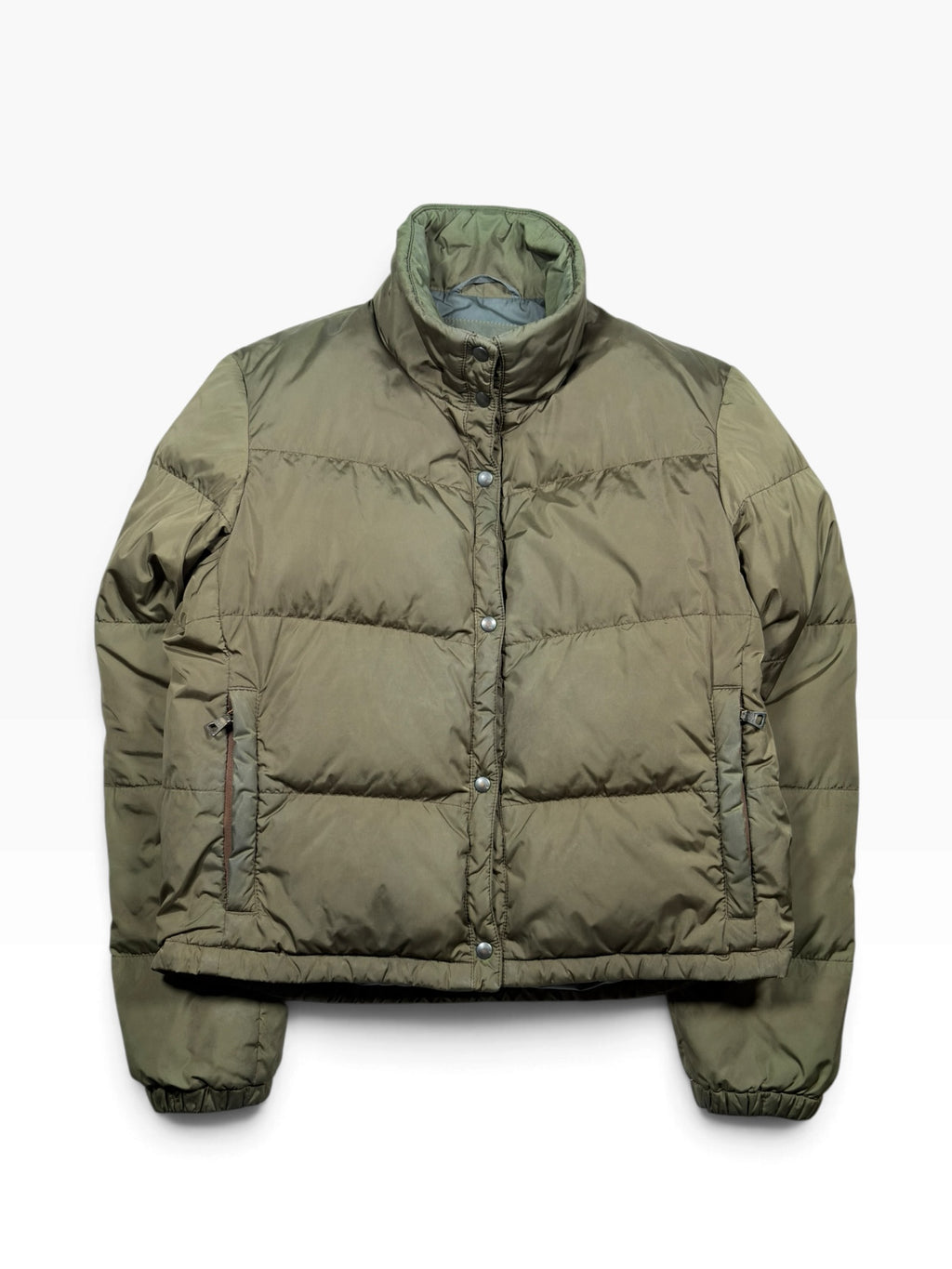 Prada Sport Olive Green Down Puffer Jacket