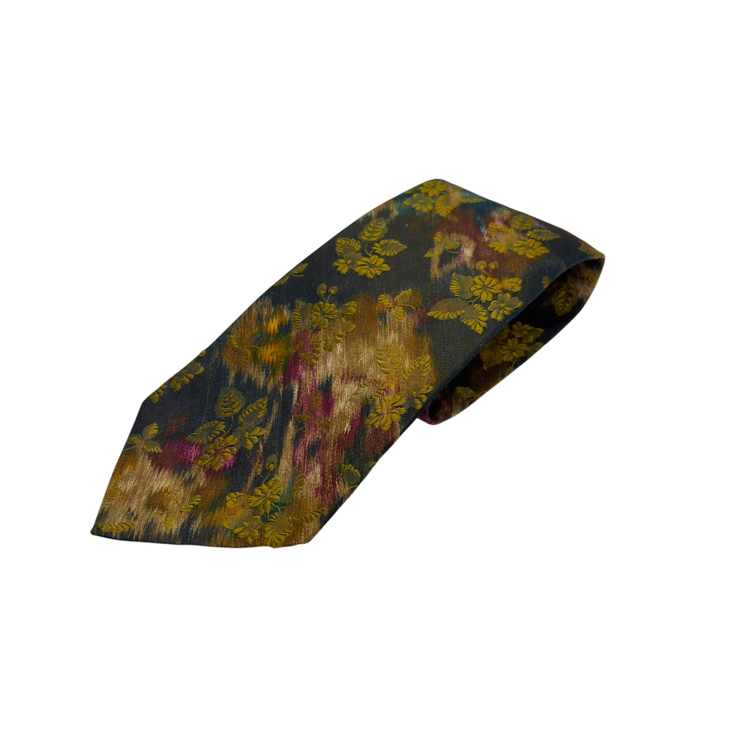 Jean Paul Gaultier Vintage Abstract Floral Silk Tie
