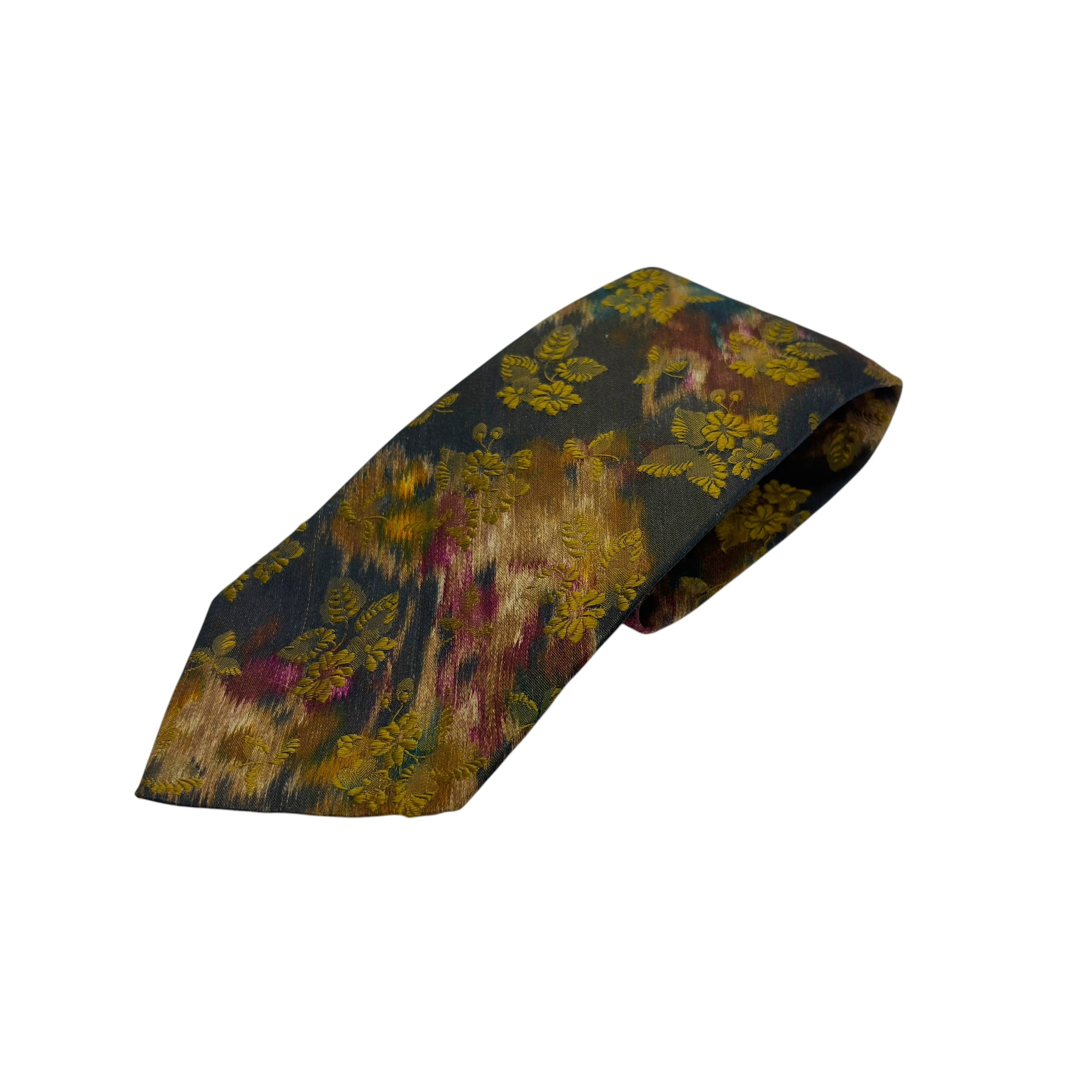 Jean Paul Gaultier Vintage Abstract Floral Silk Tie