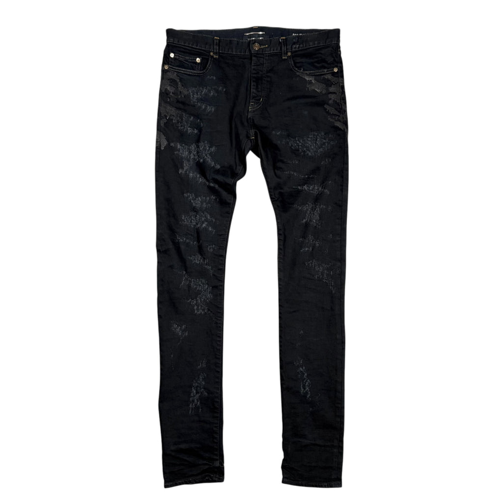 Saint Laurent Paris AW13 Oil Stain Scab Denim Jeans