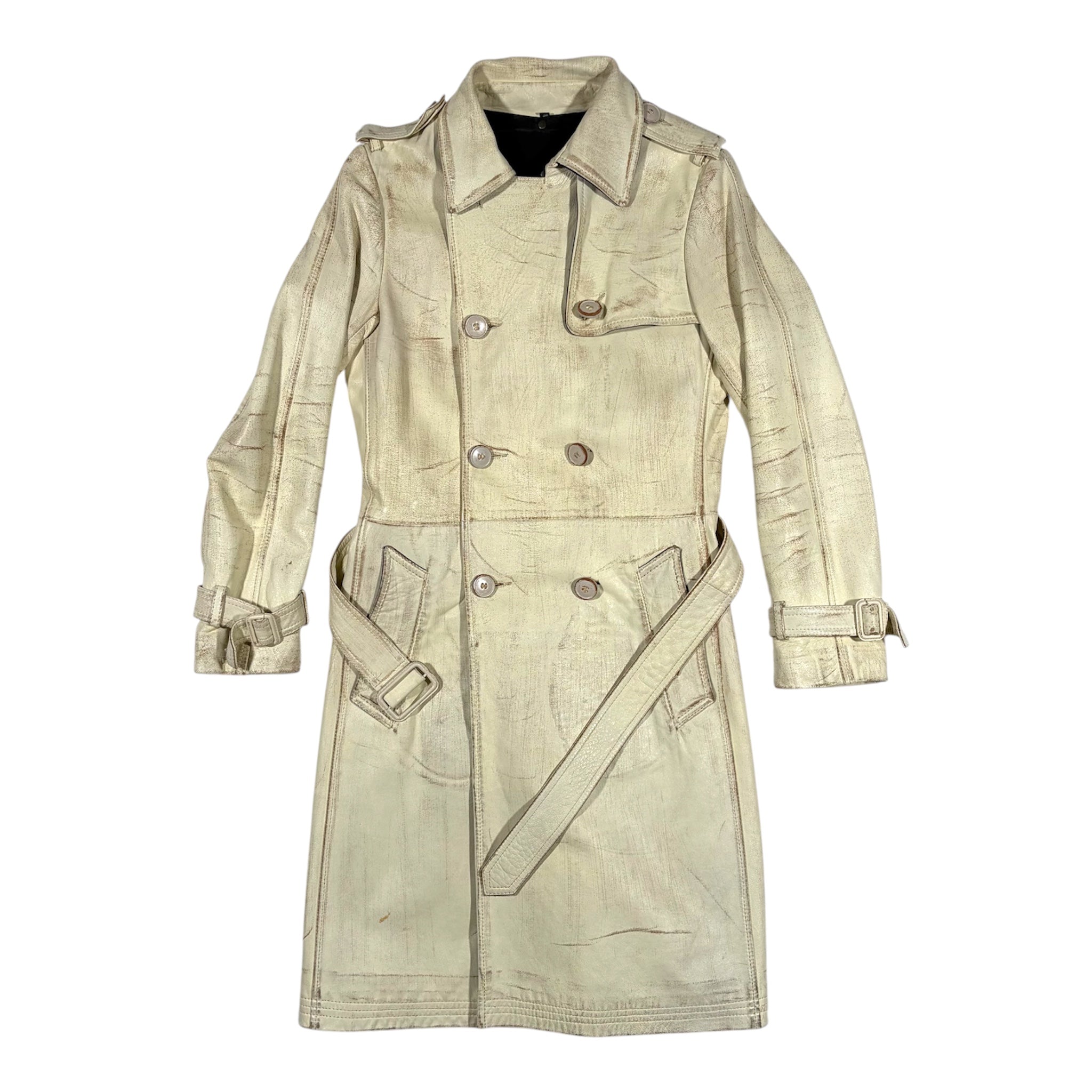 Isaac Sellam Experience Distressed Lambskin Trench Coat