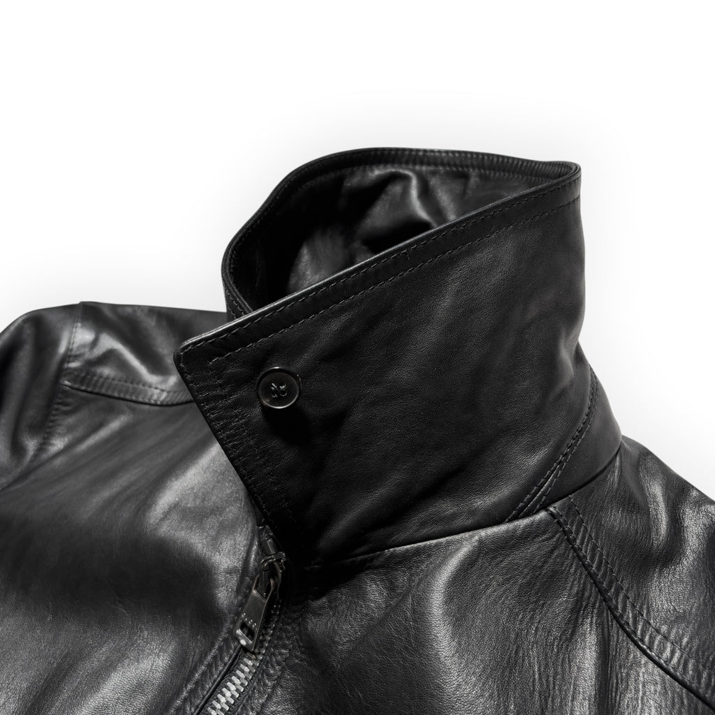 Gucci 2014 Detachable Shearling Collar Leather Aviator Jacket
