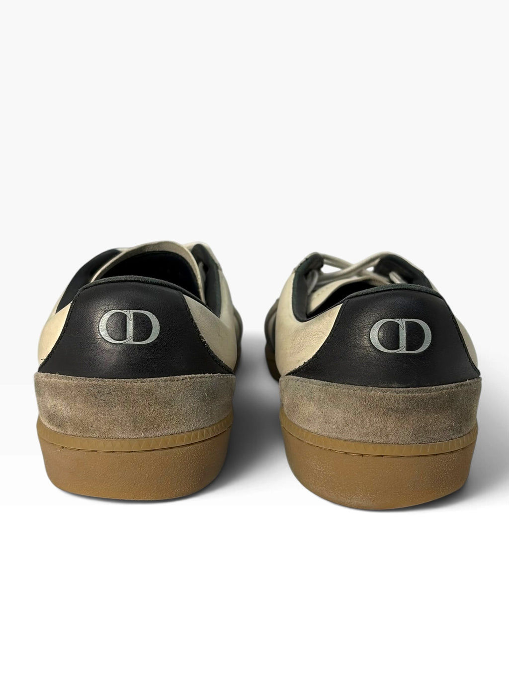 Dior Homme Off-White & Black Leather B01 Low-Top Sneakers