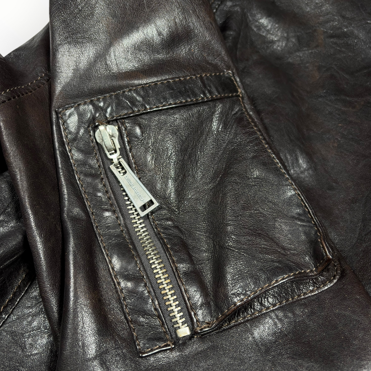 Dsquared2 00s Hooded Leather Bomber Jacket