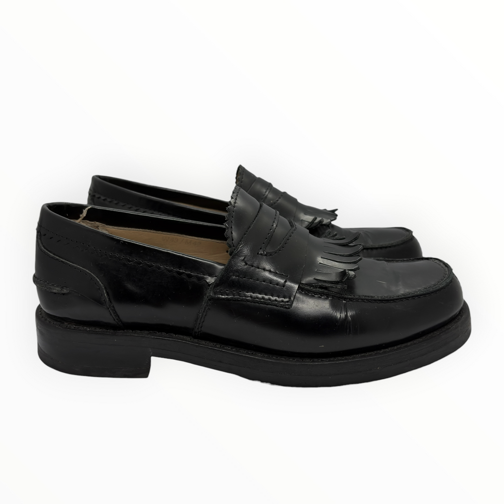 Our Legacy Black Leather Fringe Loafers