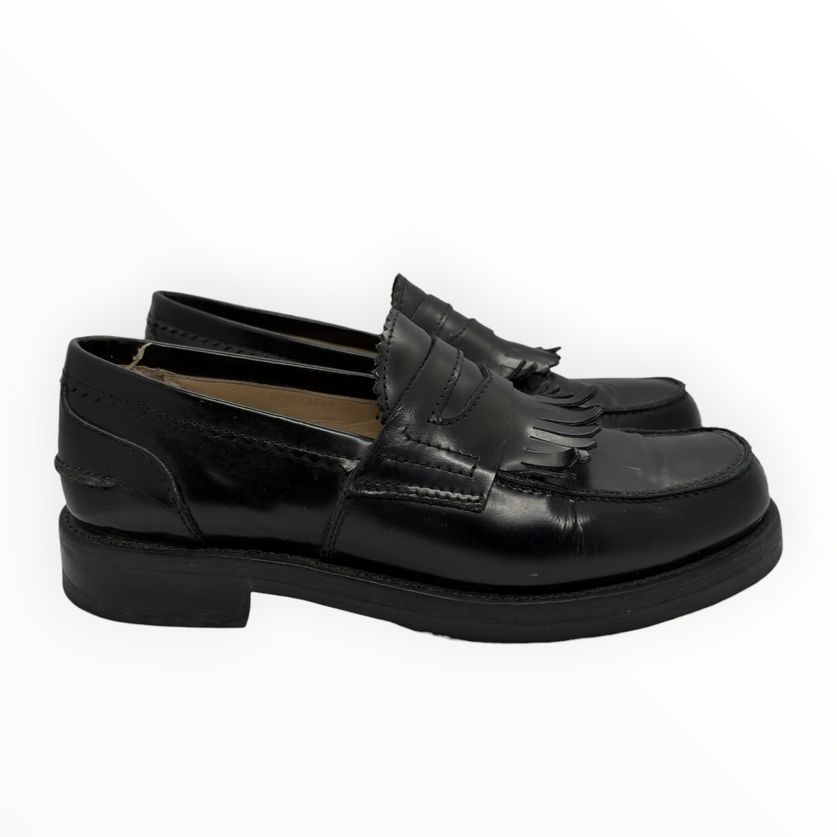 Our Legacy Black Leather Fringe Loafers