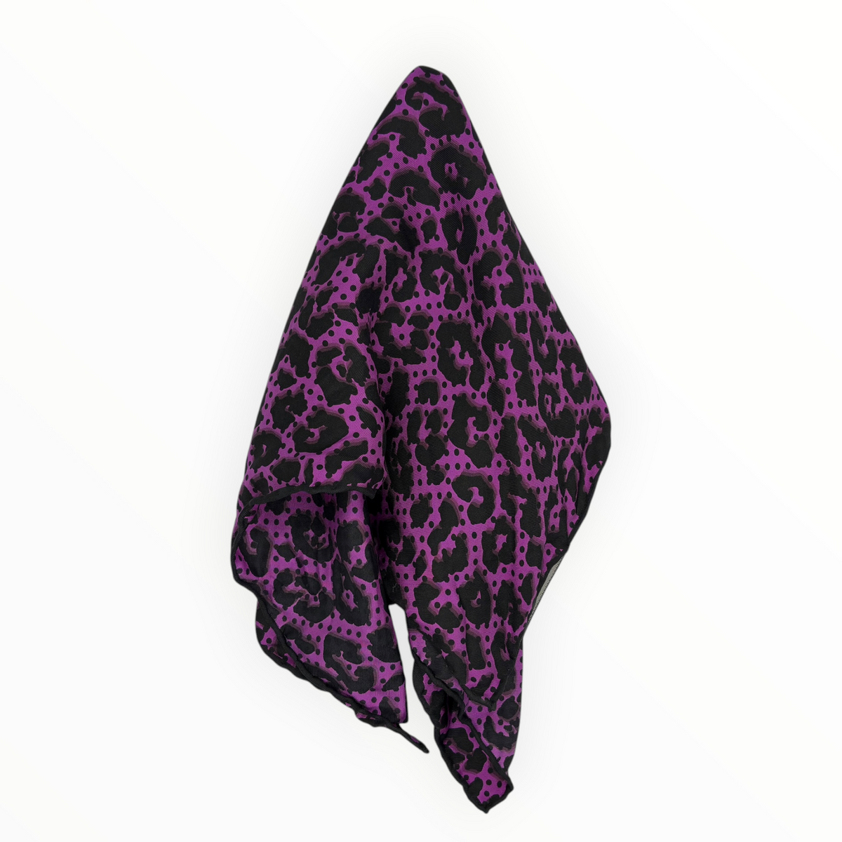 Gucci Purple Leopard Print Silk Scarf