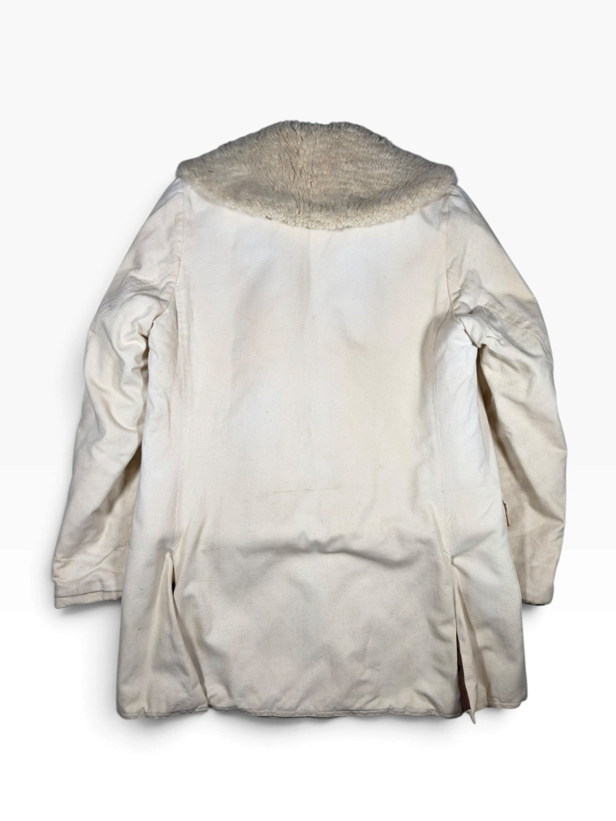 Swedish Military 60s Off-White Shearling-Lined Parka
