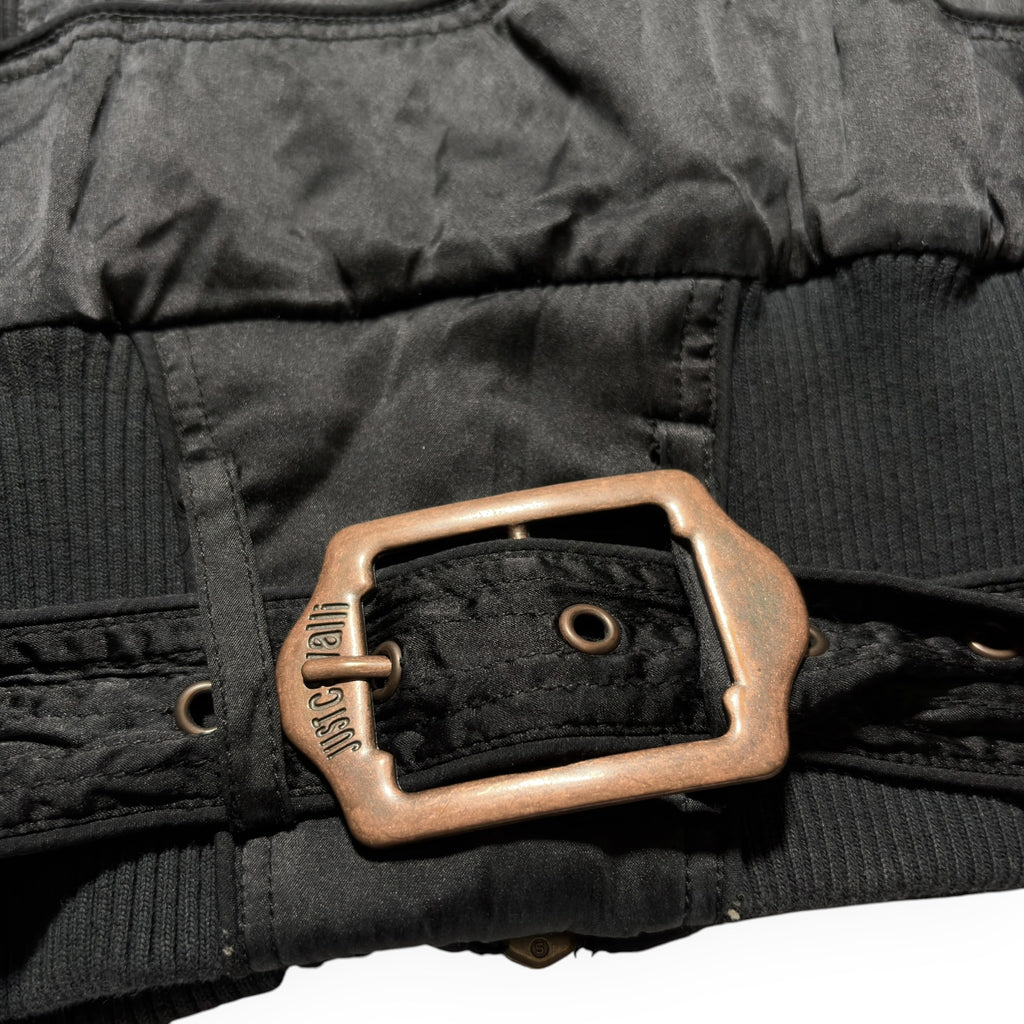 Just Cavalli AW05 Multi-Pocket Strapped Silk Bomber Jacket