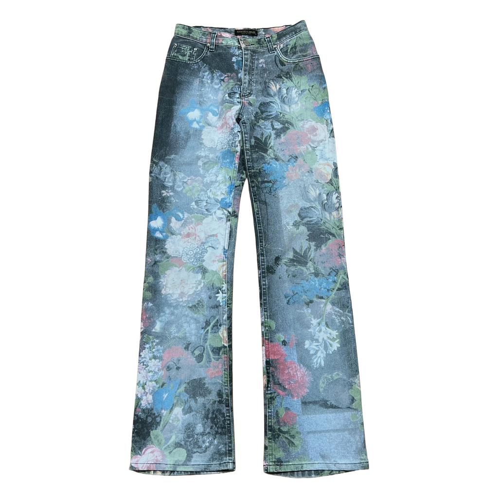 Roberto Cavalli Floral Denim Jeans