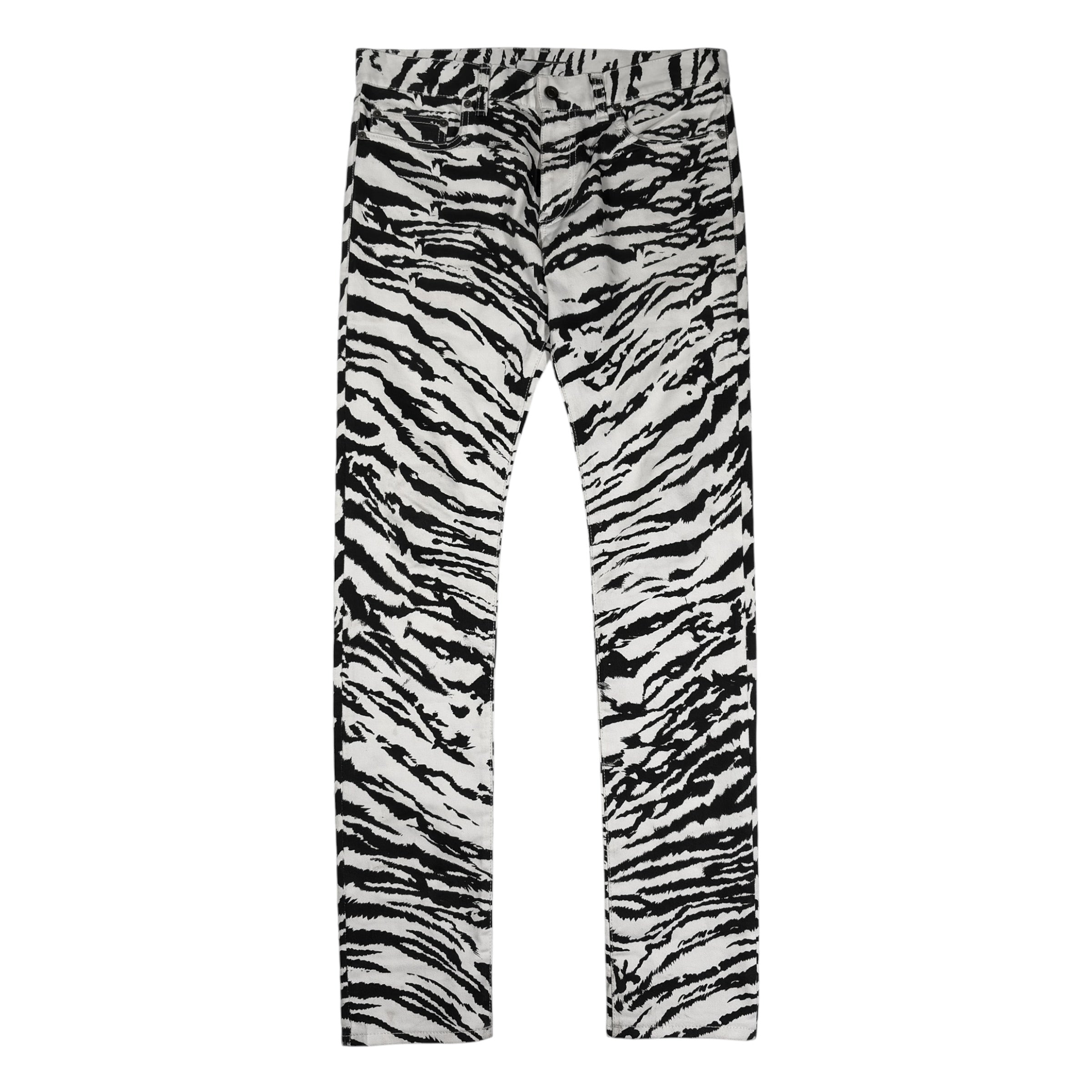 Saint Laurent Paris Hedi Slimane SS14 Tiger/Zebra Print Runway Sample Jeans