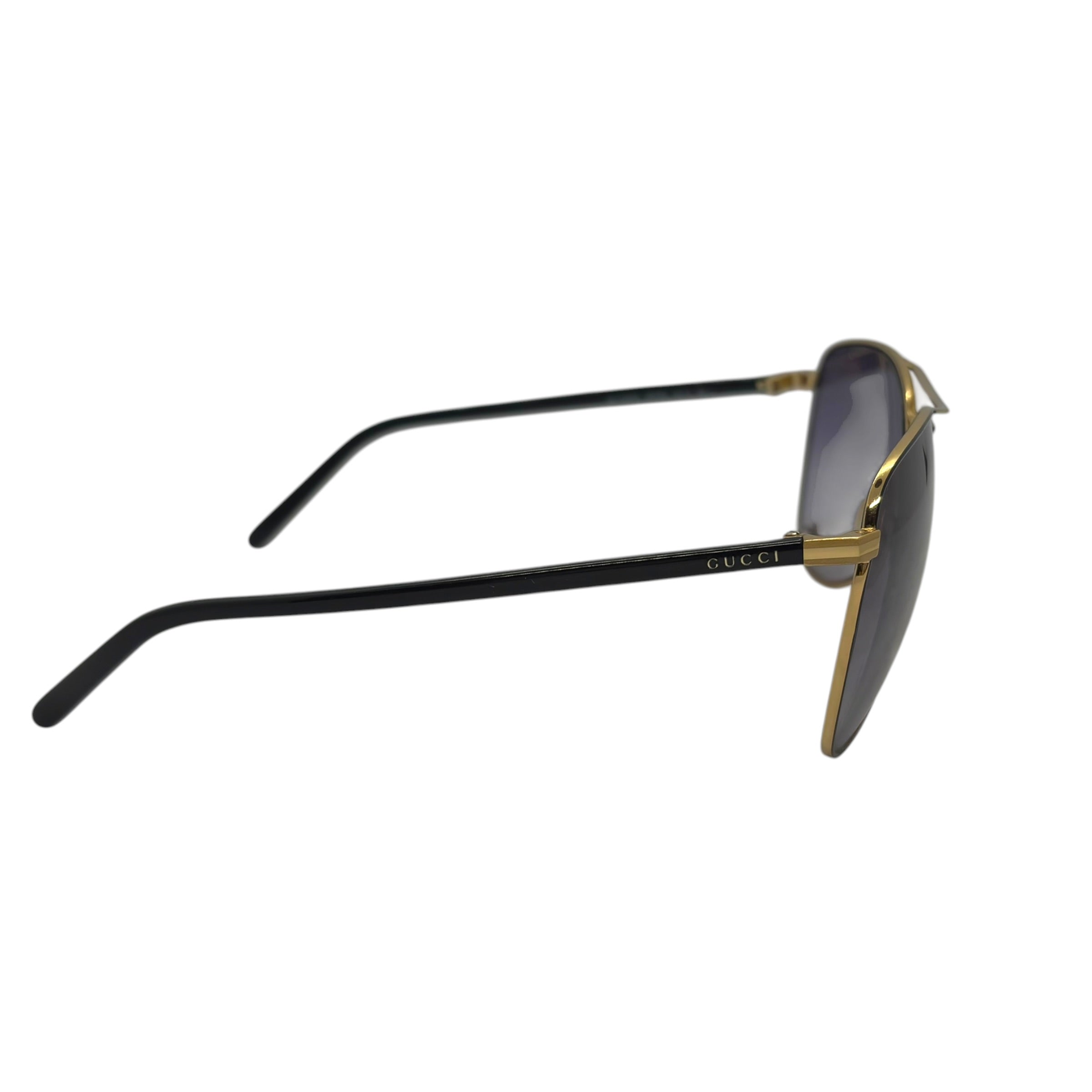 Gucci Script Logo Metal Aviator Sunglasses