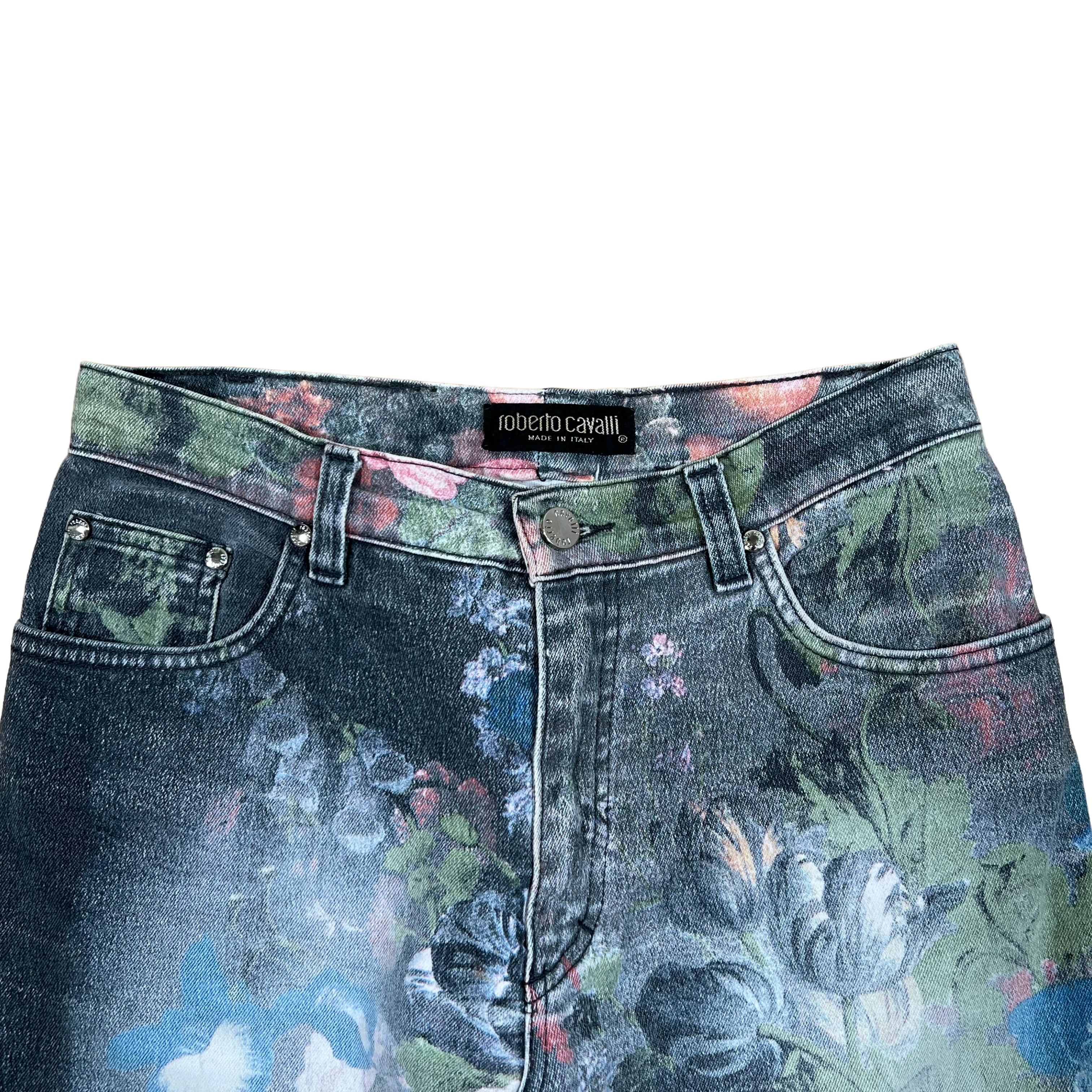 Roberto Cavalli Floral Denim Jeans