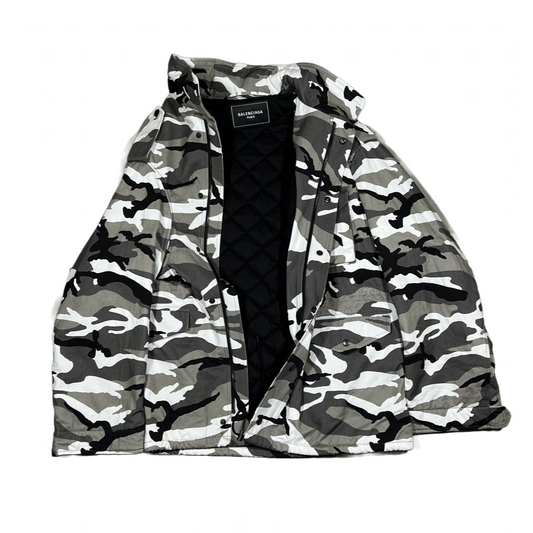 Balenciaga Fall21 Runway Snow Camo Jacket