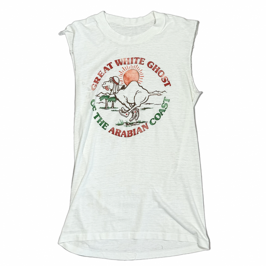Vintage 80s Great White Ghost Of The Arabian Coast Tank Top