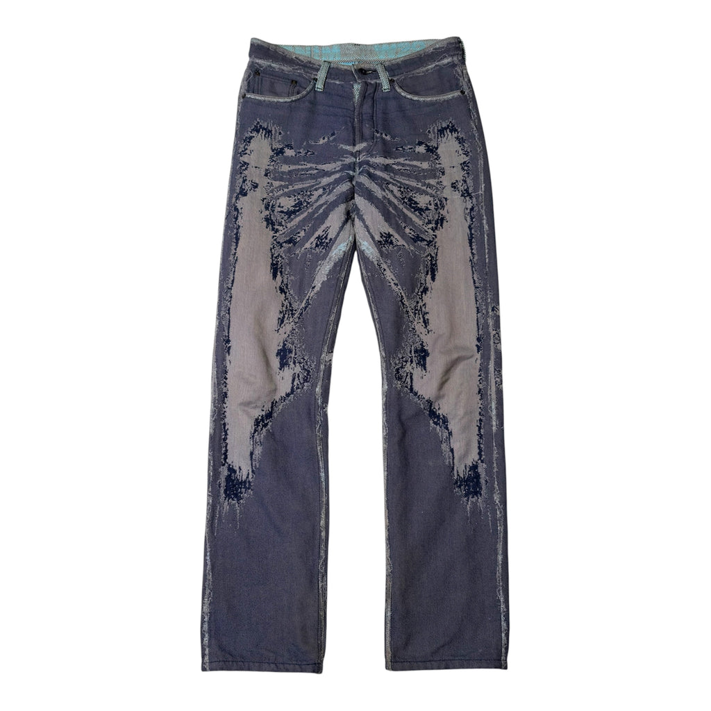 Issey Miyake A-POC Skeleton Jacquard Denim Jeans