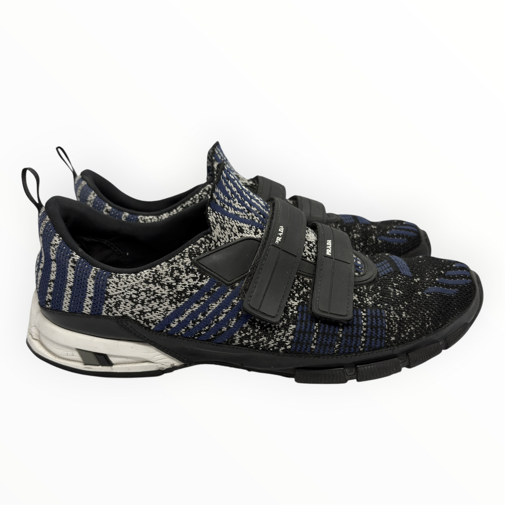 Prada Knit Double-Strap Velcro Sneakers
