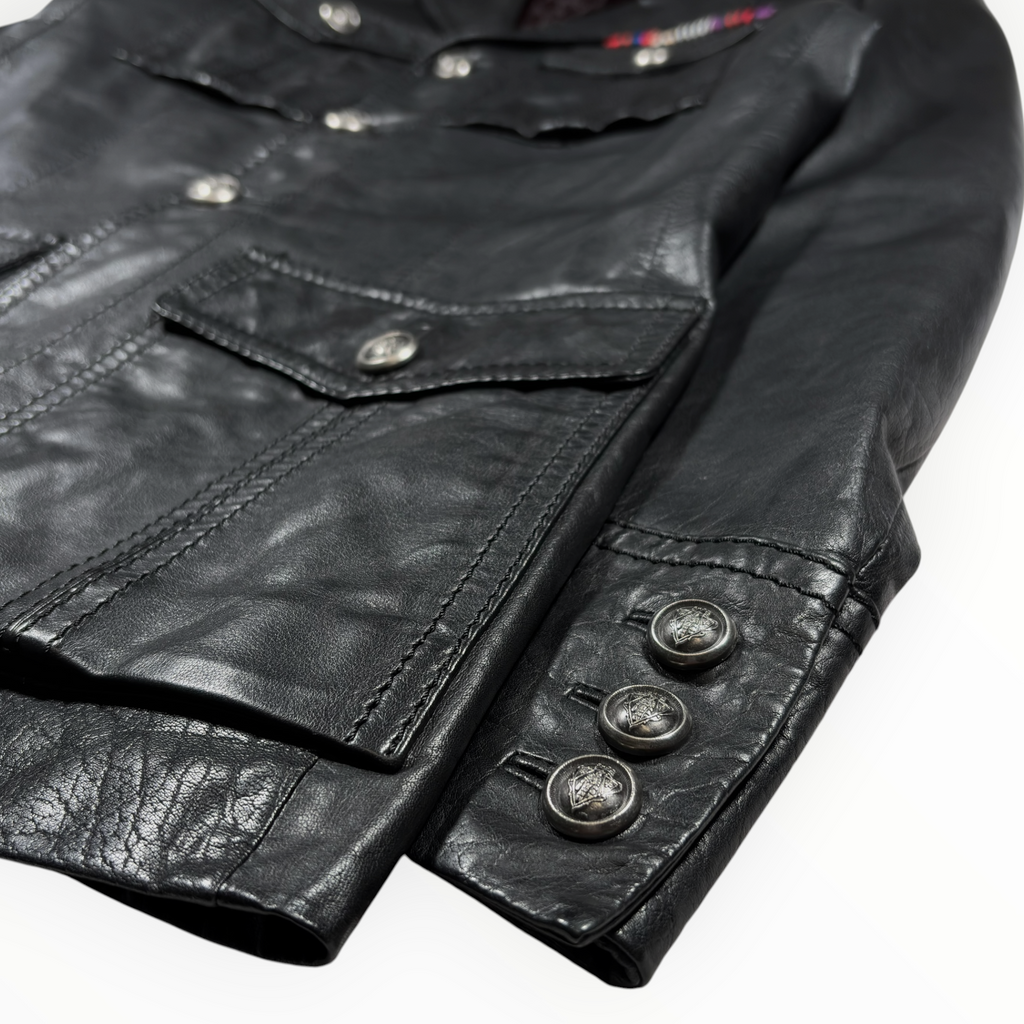 Gucci Leather Military Safari Field Jacket