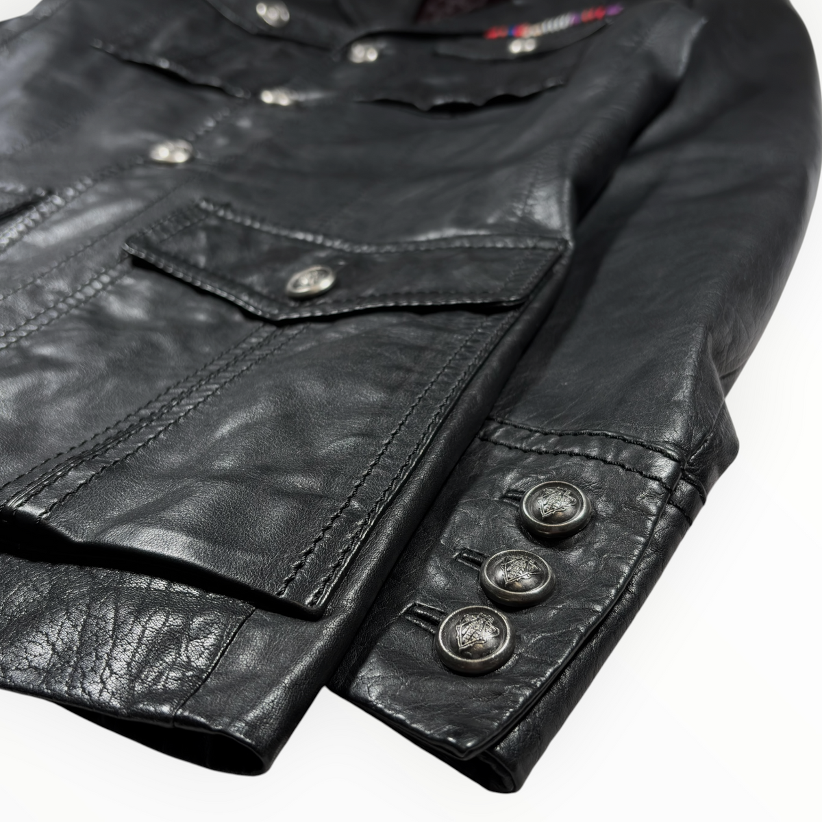 Gucci Leather Military Safari Field Jacket