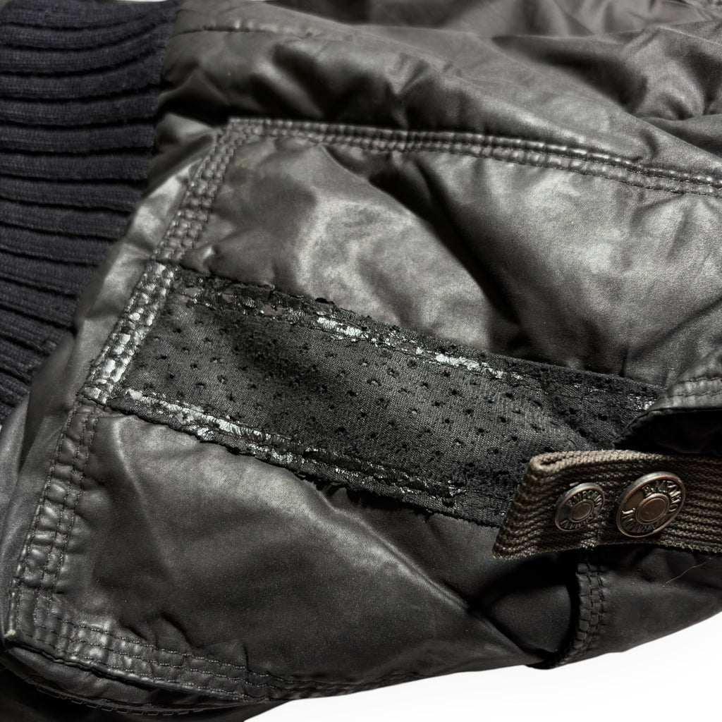 Emporio Armani Multi-Pocket Coated Cotton Bomber Jacket