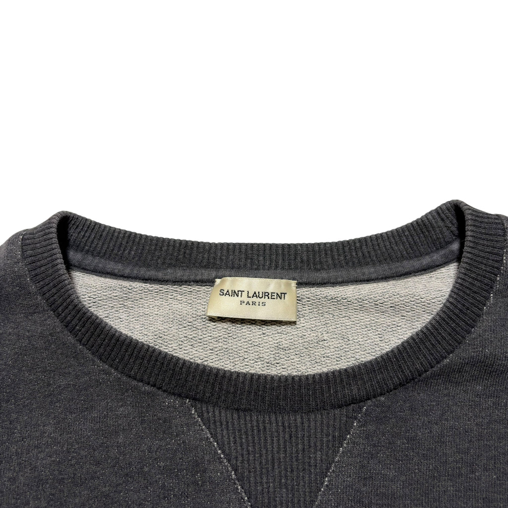 Saint Laurent Paris "Lightning Bolt" Graphic Crewneck Sweatshirt