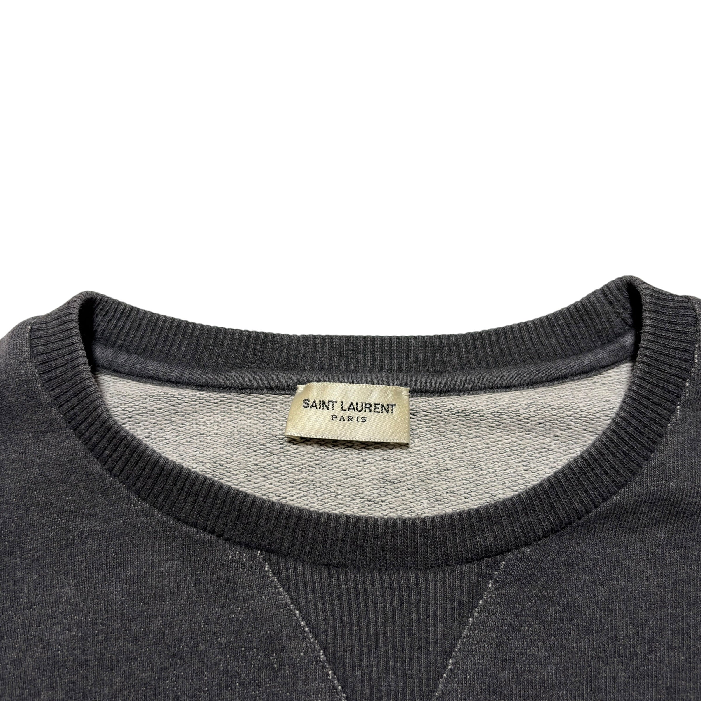 Saint Laurent Paris "Lightning Bolt" Graphic Crewneck Sweatshirt