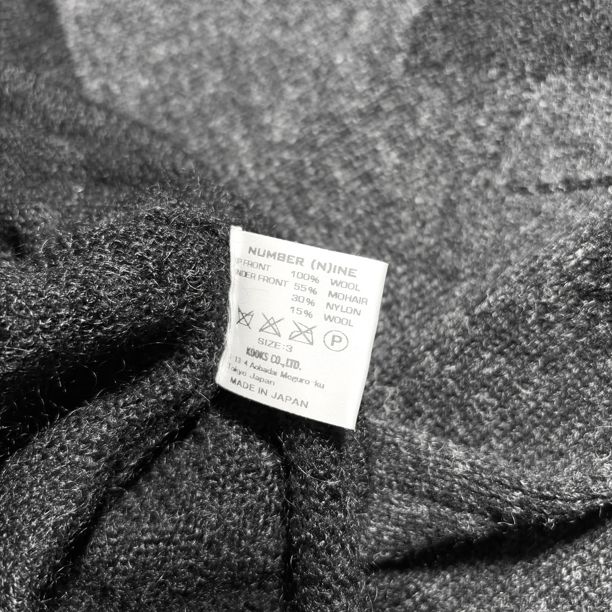 Number (N)ine Argyle Panel Mohair Blend Sweater