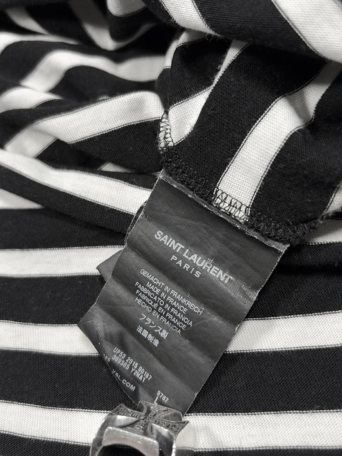 Saint Laurent SS15 Black & White Striped T-Shirt