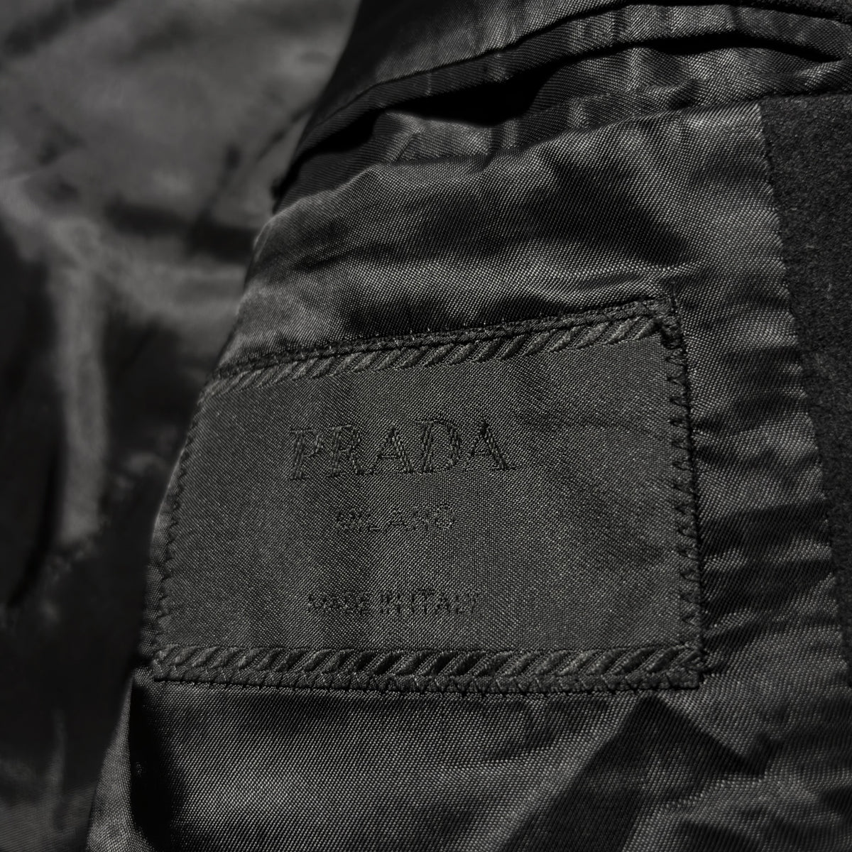 Prada Leather Elbow Patch Virgin Wool Blazer