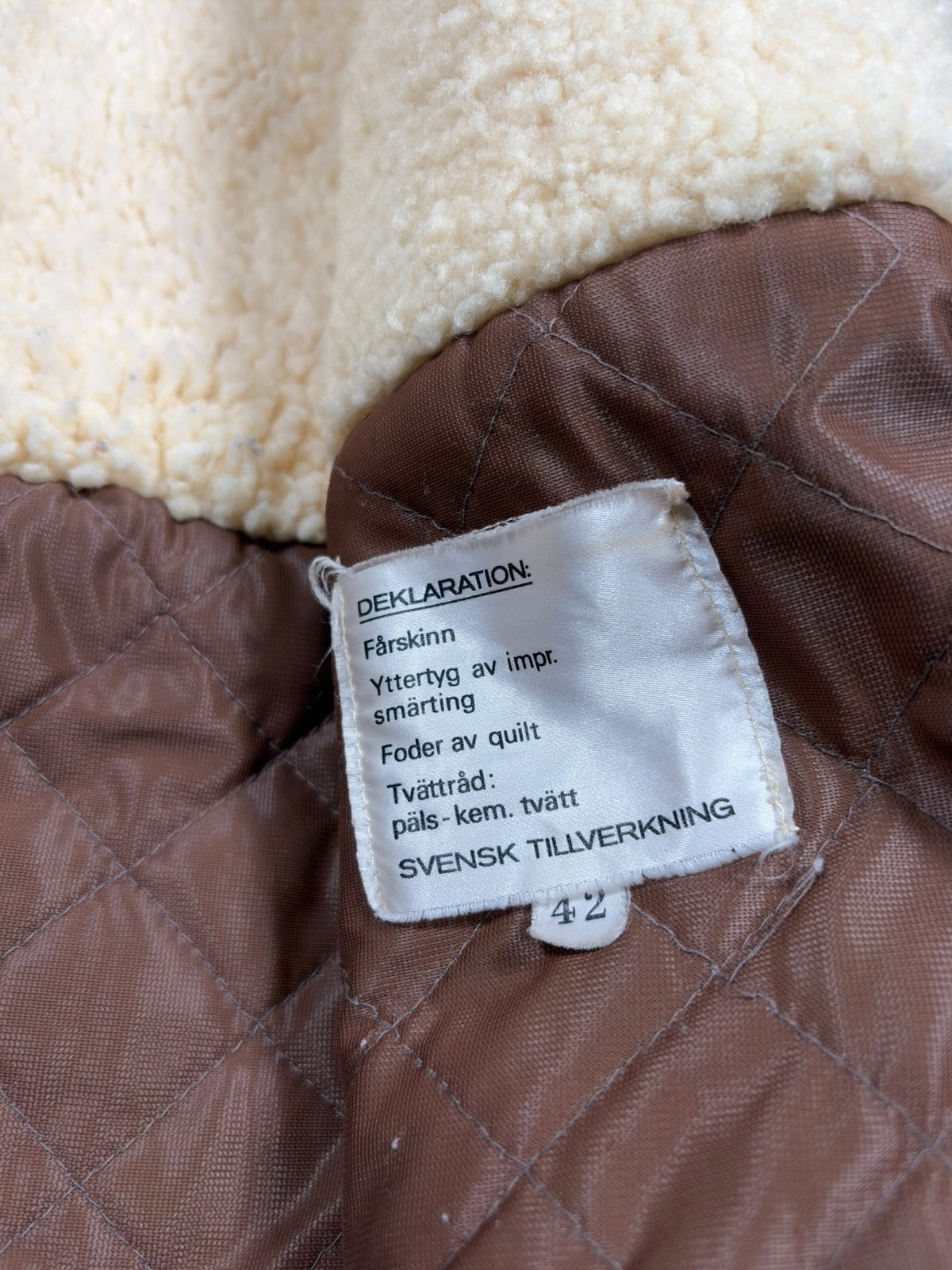 Swedish Military 60s Off-White Shearling-Lined Parka