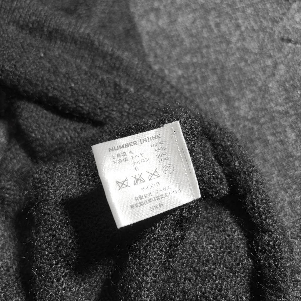 Number (N)ine Argyle Panel Mohair Blend Sweater