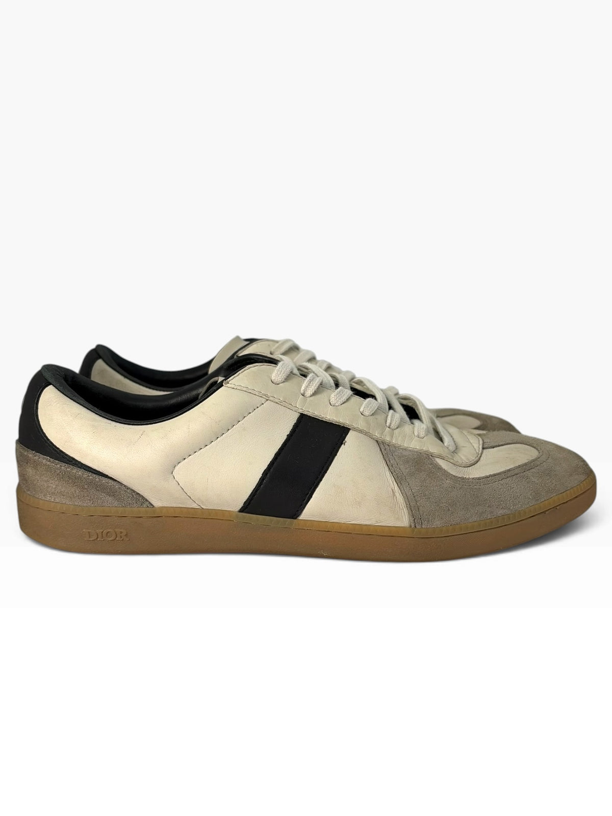 Dior Homme Off-White & Black Leather B01 Low-Top Sneakers