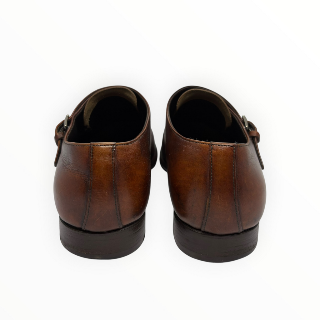 Prada Brown Leather Monk Strap Shoes
