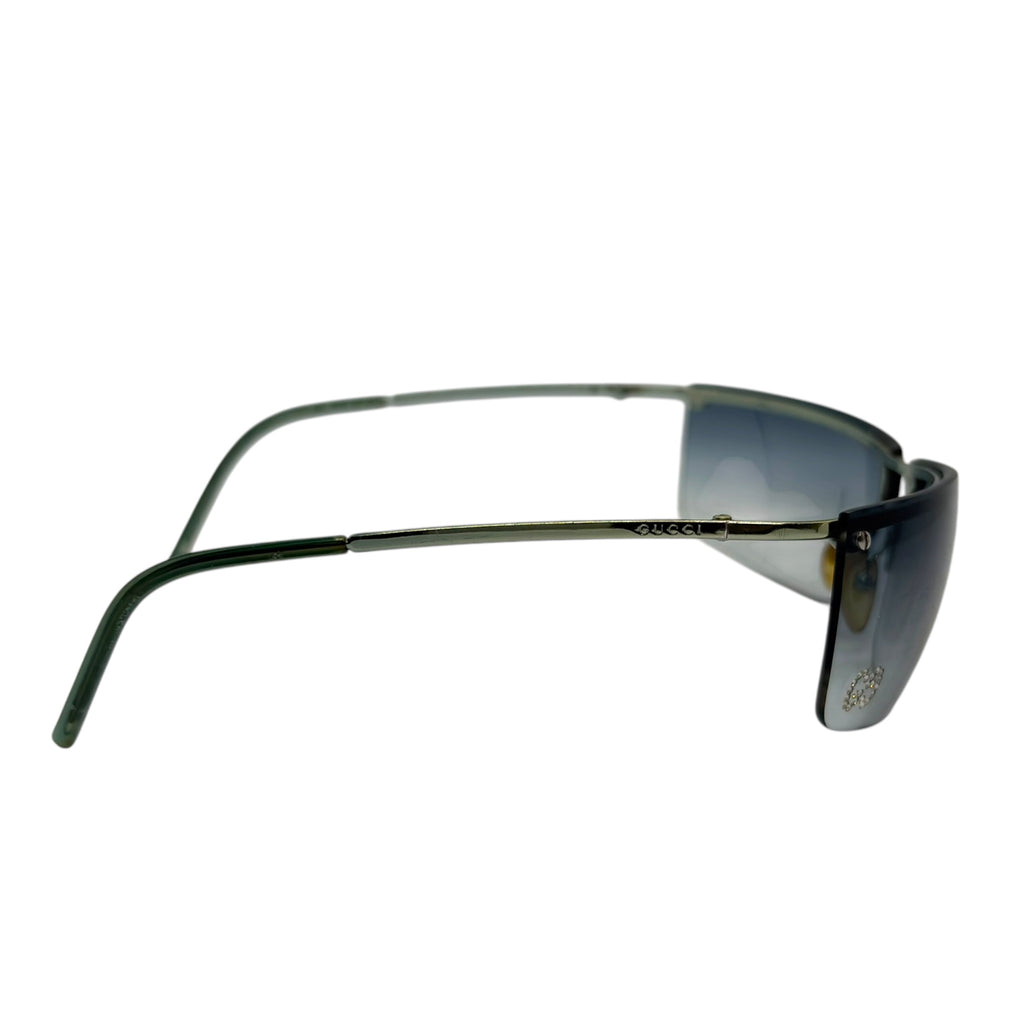 Gucci Rhinestone Interlocking GG Rimless Sunglasses