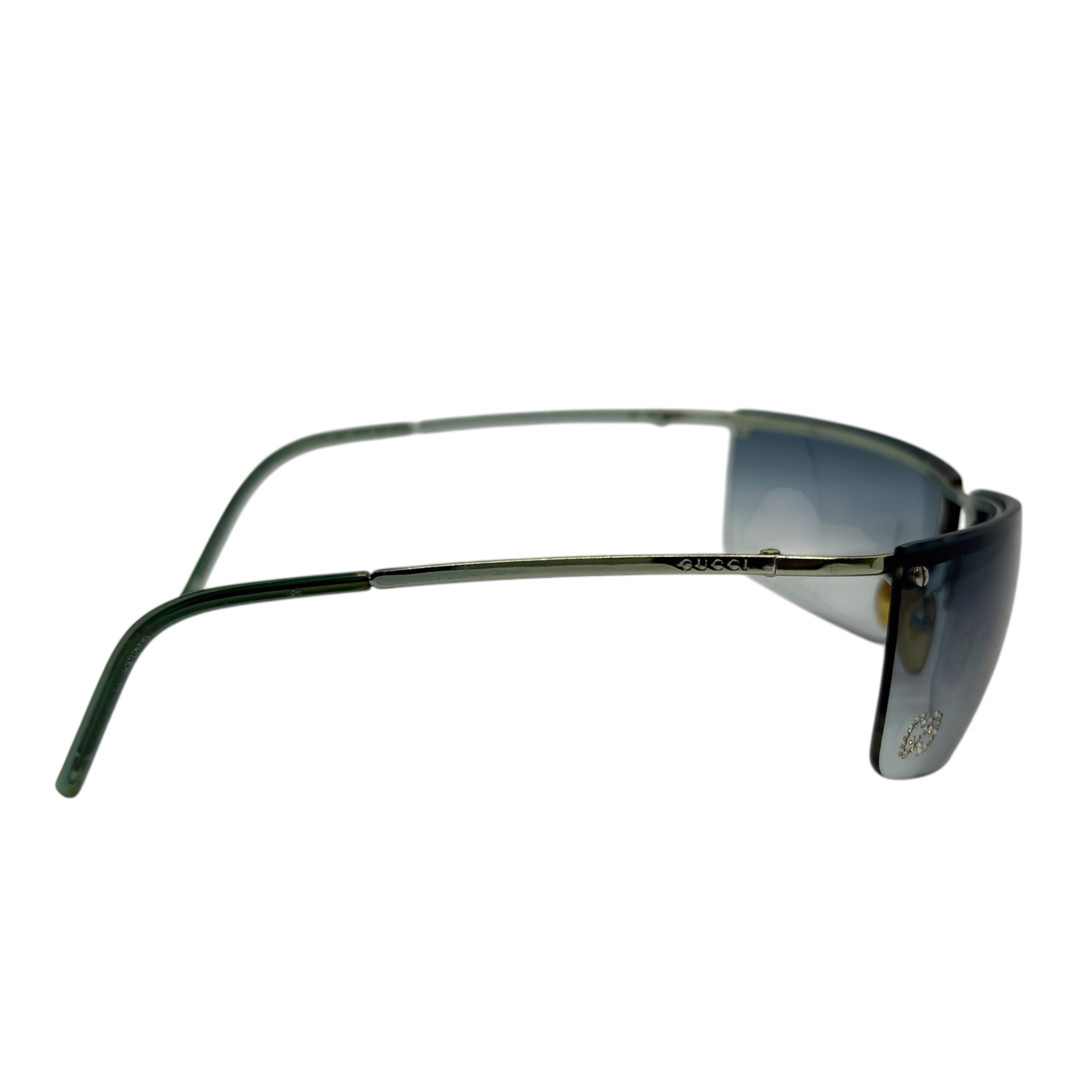 Gucci Rhinestone Interlocking GG Rimless Sunglasses