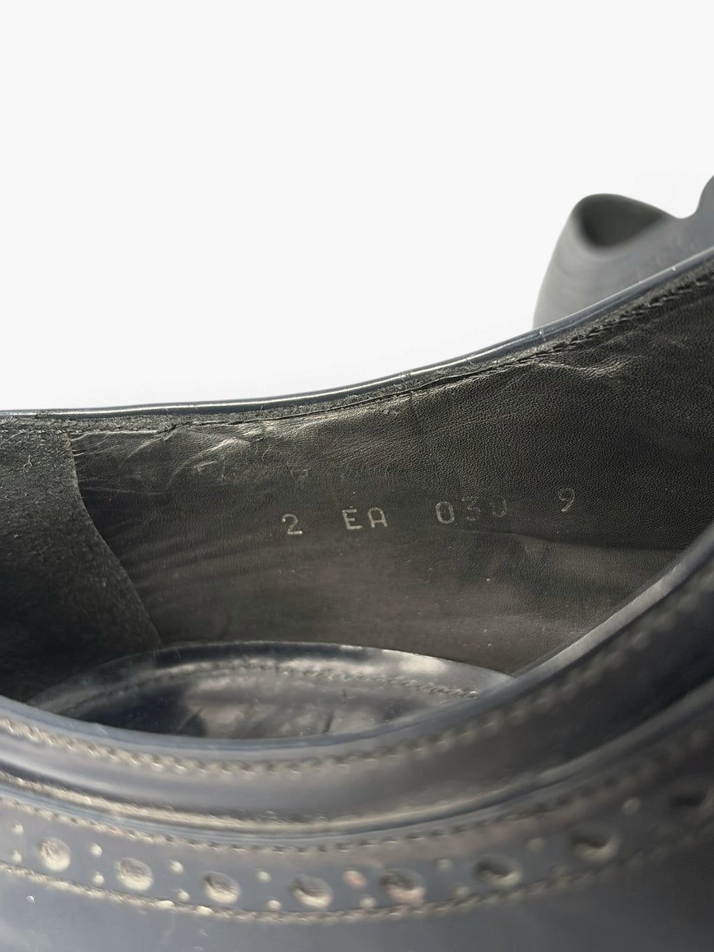 Prada Patent Spazzolato Brogue Derby Shoes