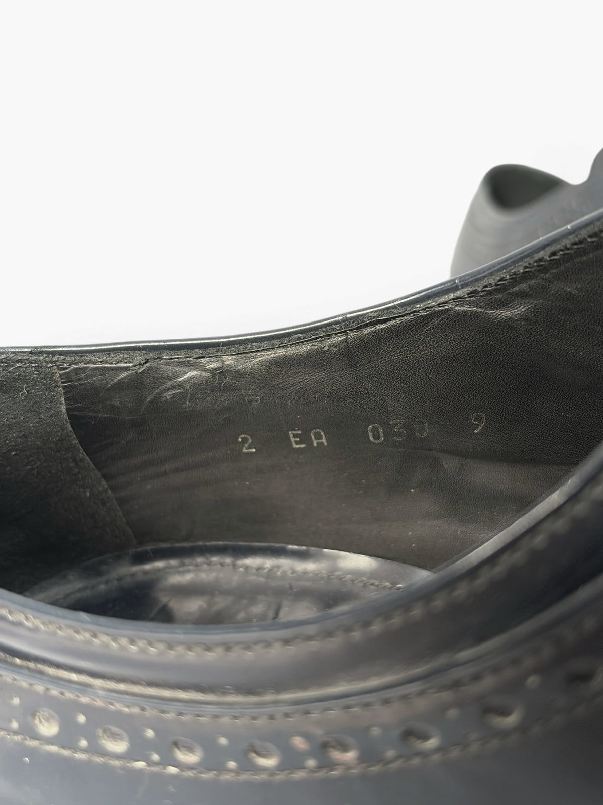 Prada Patent Spazzolato Brogue Derby Shoes