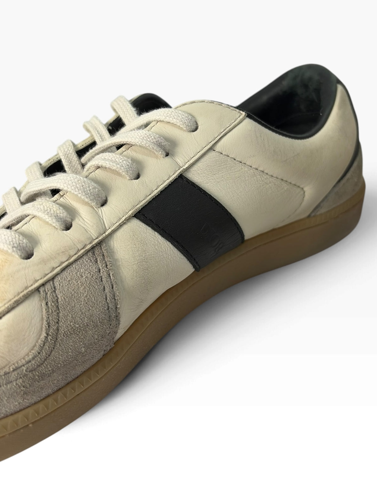 Dior Homme Off-White & Black Leather B01 Low-Top Sneakers
