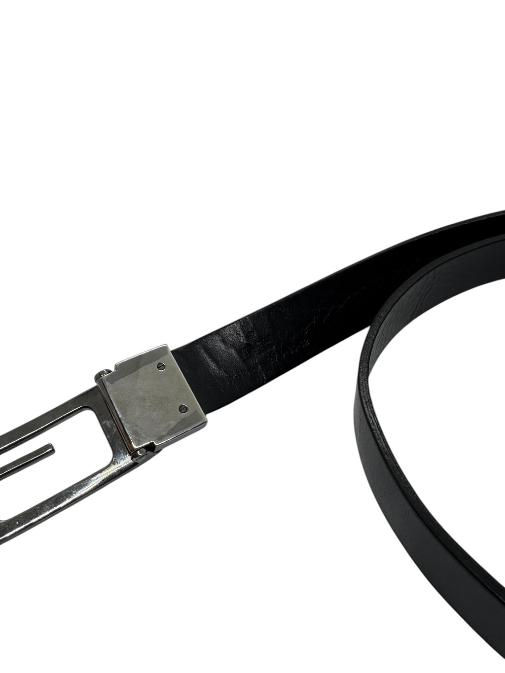 Gucci ”Tom Ford” Interlocking G Silver Buckle Leather Belt