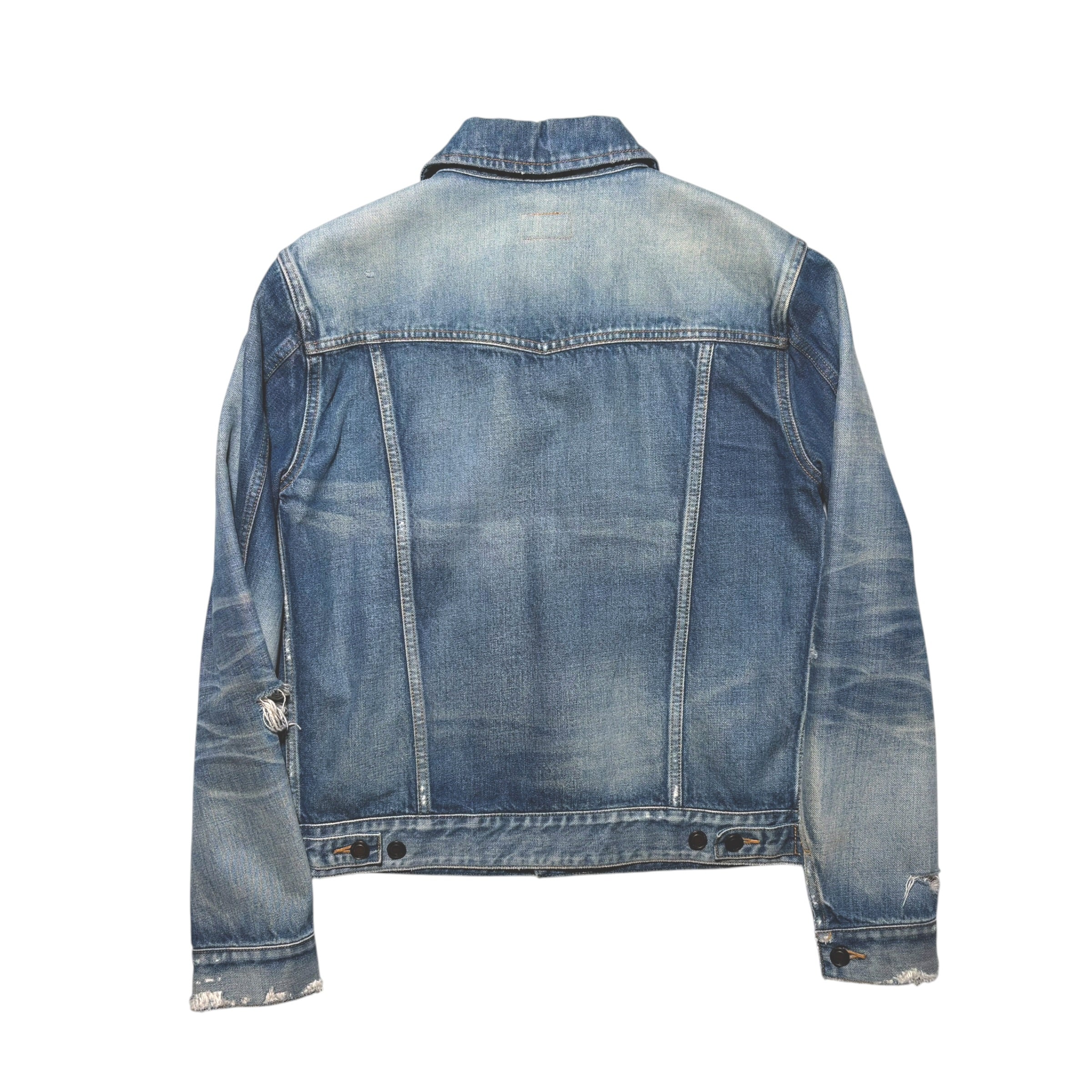 Saint Laurent Paris 2019 "Crash" Heavily Destroyed Denim Jacket